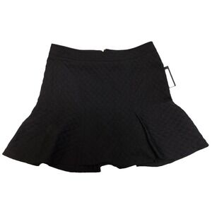 NEW womens Worthington BLACK flared skirt, size 10, lined, bumpy textured fabric